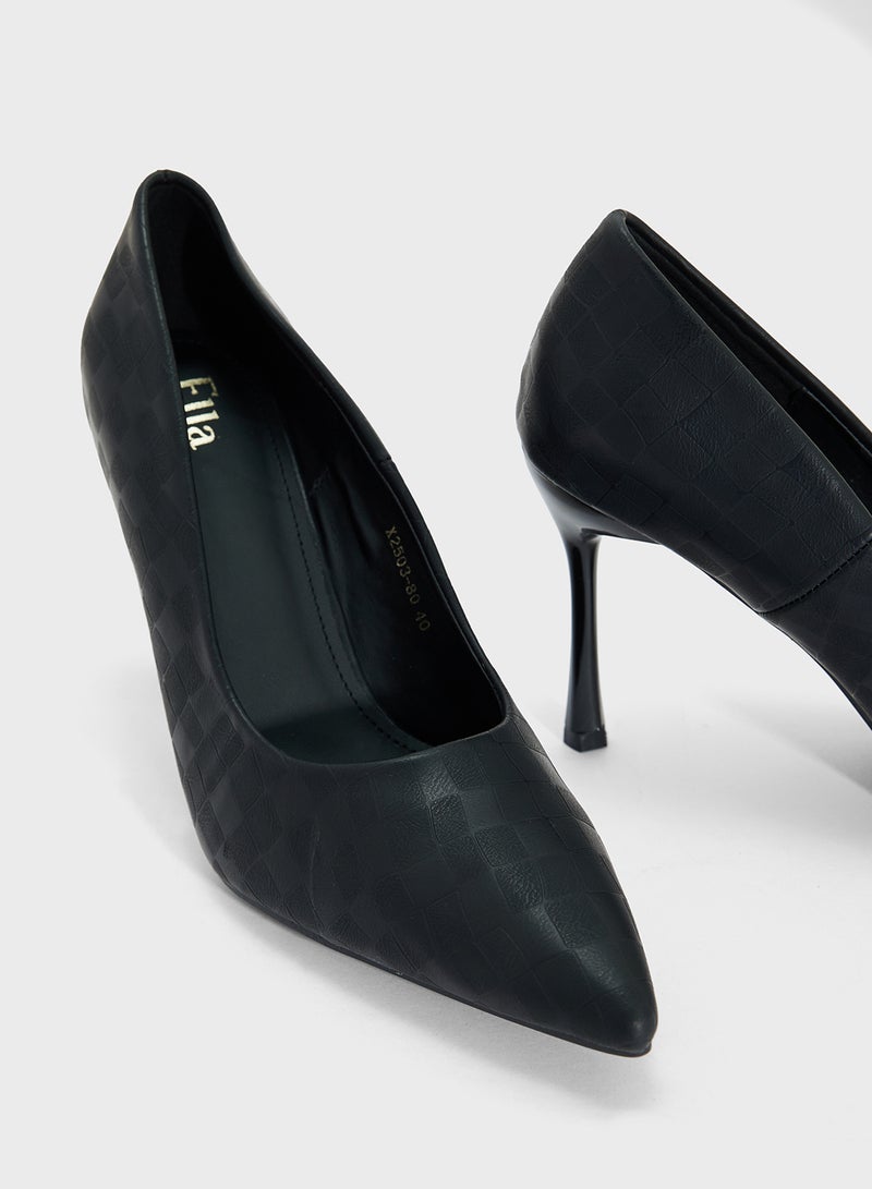 ELLA Woven High Heeled Pump - Image 4