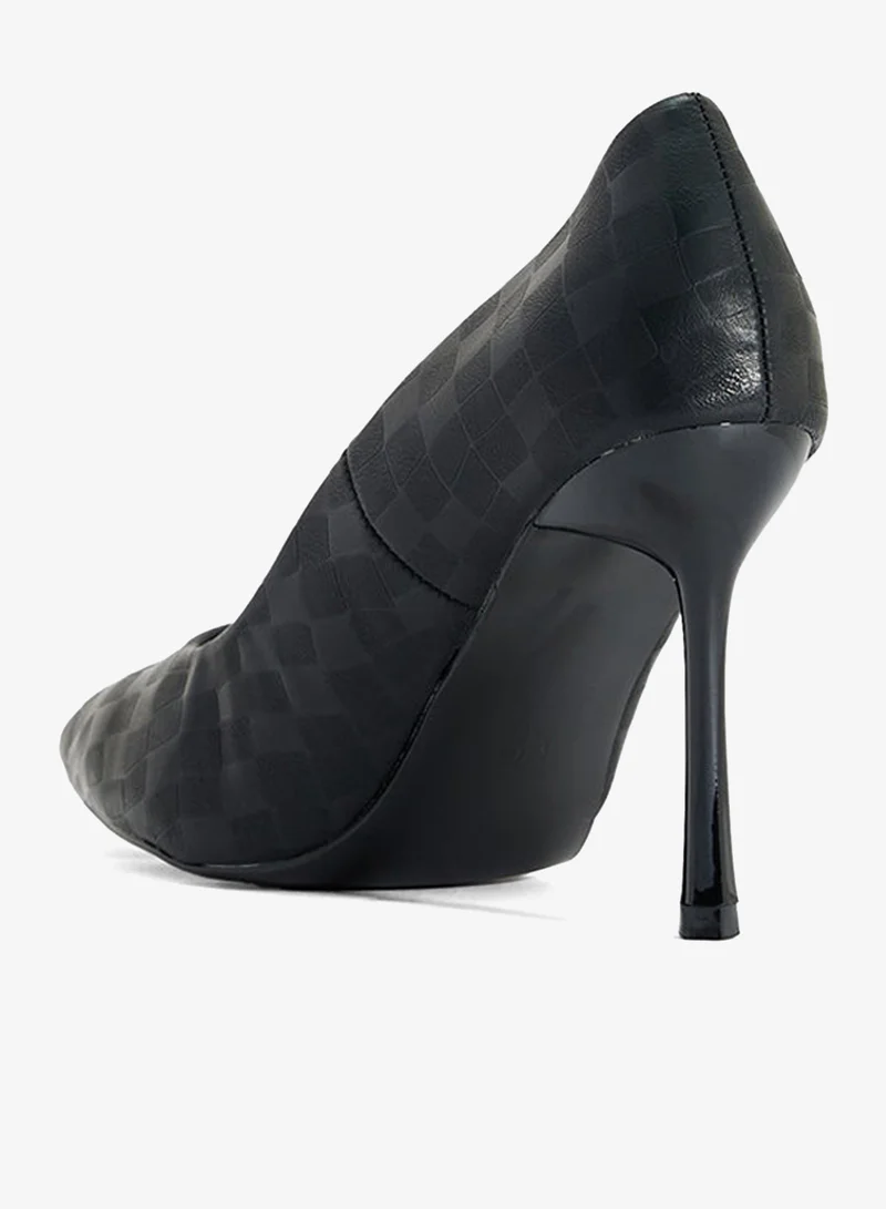 Ella Black Woven High Heeled Pump for Women | Best Price UAE