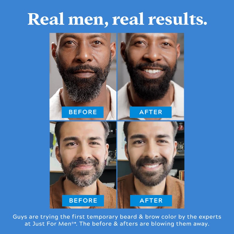 Just for Men 1-Day Beard & Brow Color, Temporary Color for Beard and Eyebrows, For a Fuller, Well-Defined Look, Up to 30 Applications, Medium Brown - Image 5