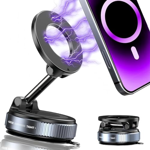 Eliane Universal 360° Vaccum Magnetic Phones Holder, Magnetic Car Phone Mount, Hands-Free Suction Cup Phones Holder for Car/Gym/Mirror/Shower, Car Mount Compatible All Mobile (Extended) - Image 1