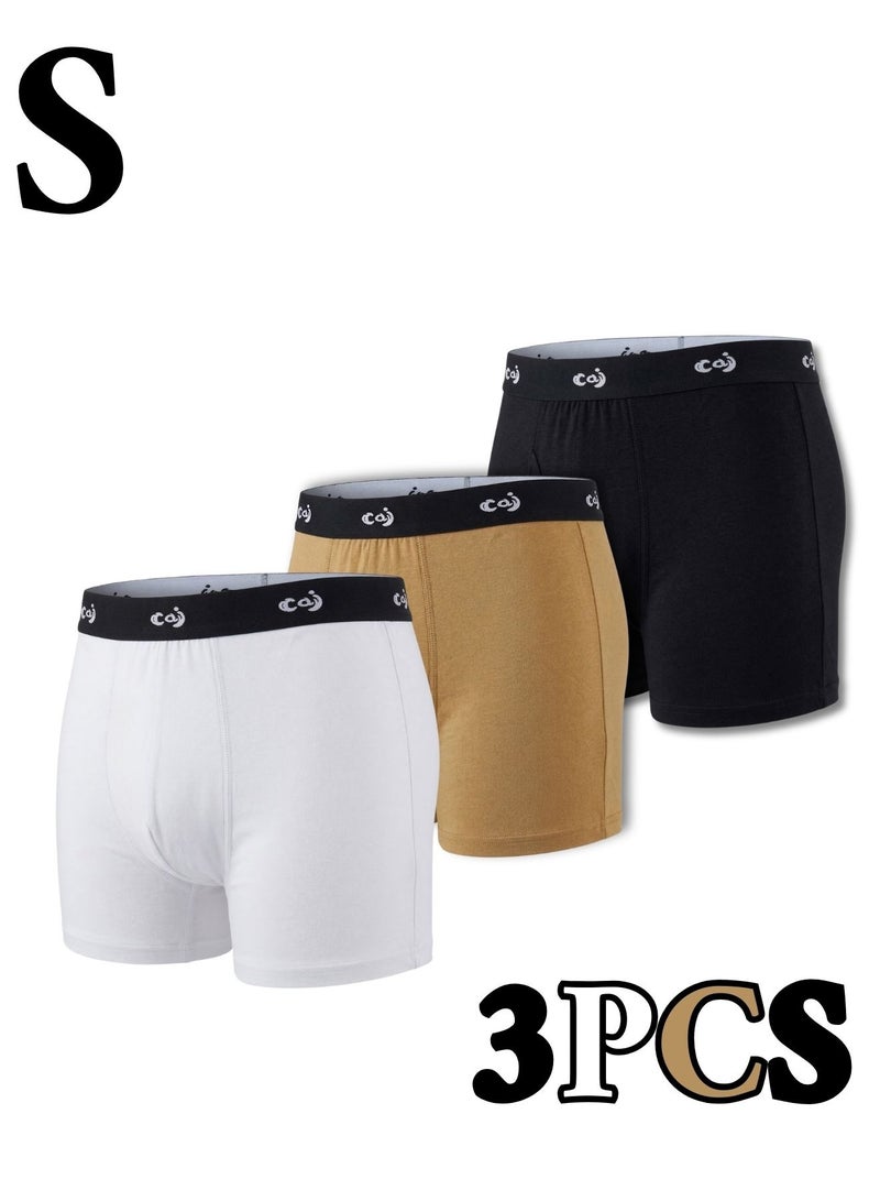 طقم بوكسر رجالي قطن 100% Ultra Comfort (عبوة 3 قطع) - ألوان متعددة وقصة Perfect Fit بخصر مطاطي مرن مقاس  S