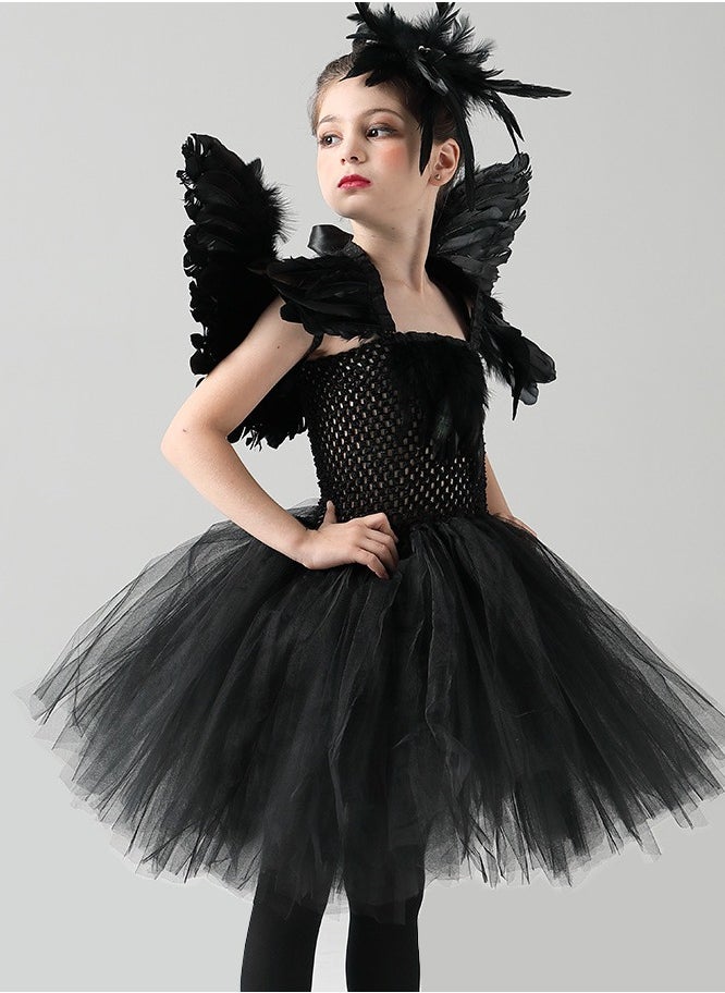 Generic - Black Swan Dress Girl Dance Performance Fluffy Dress Role-playing Costume - Image 1