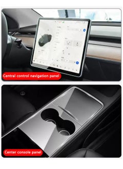 SYOSI Model Y Wood Center Console Wrap for Tesla Model 3 Model Y 2021 2022 Protective Tesla Model 3 Console Cover Kit Interior Decoration with Installation Tools White Carbon Fiber  - Image 4