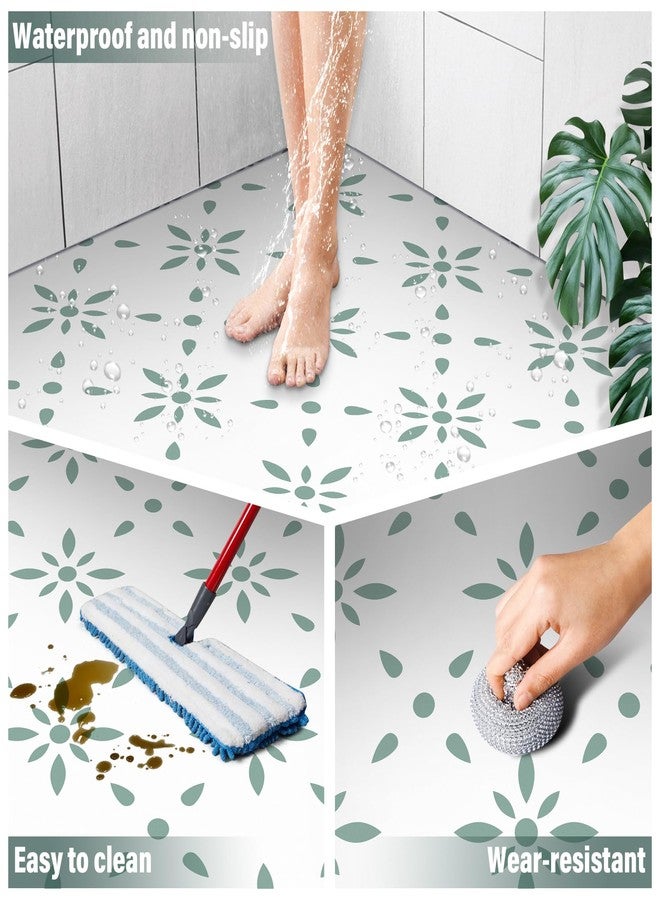 MORCART Peel & Stick Floor Tiles Vinyl Flooring 10 Sheets, 7.8"x7.8" , Decorative Tils for Wall, Floor, Kitchen, Bathroom, Pet House, Fireplace (Light Green) - Image 5