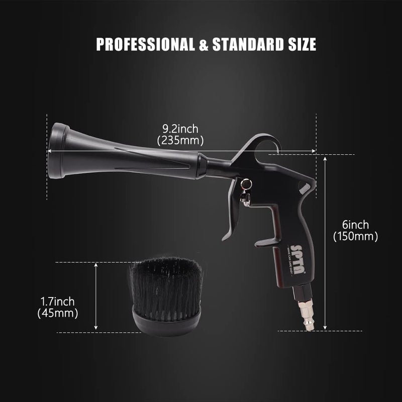 SPTA Car Cleaning Gun, Car Blow Gun Trumpet Head High Pressure Dryer Blow Gun, Car Cleaning Air Gun Kit, Vortex Air Cleaning Tool for Quickly Blasts Dirt and Dust from Surface - Image 2