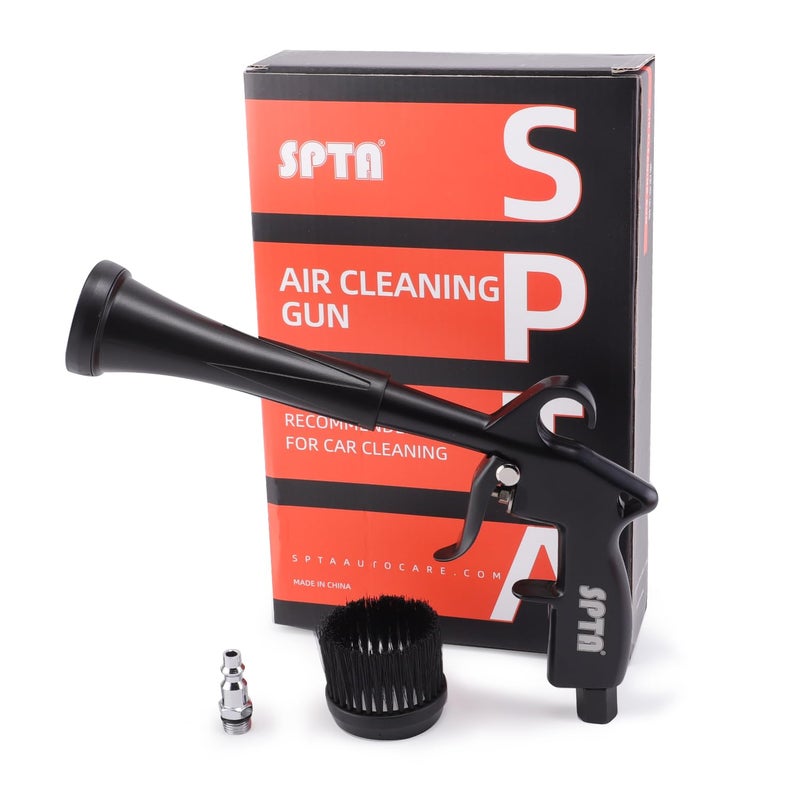 SPTA Car Cleaning Gun, Car Blow Gun Trumpet Head High Pressure Dryer Blow Gun, Car Cleaning Air Gun Kit, Vortex Air Cleaning Tool for Quickly Blasts Dirt and Dust from Surface - Image 1