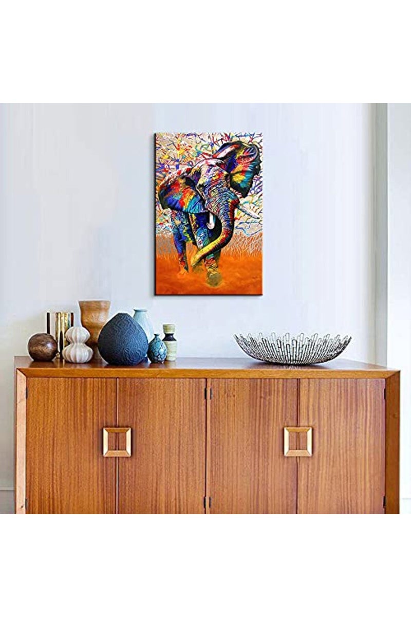 Mistyefly Graffiti Wall Art Elephant Wall Decor Elephant Wall Art Graffiti Poster Colorful Paintings for Wall Pop Art Wall Art Graffiti Wall Decor Street Graffiti Art for Living Room Bedroom Decor (16''Wx24''H) - Image 5