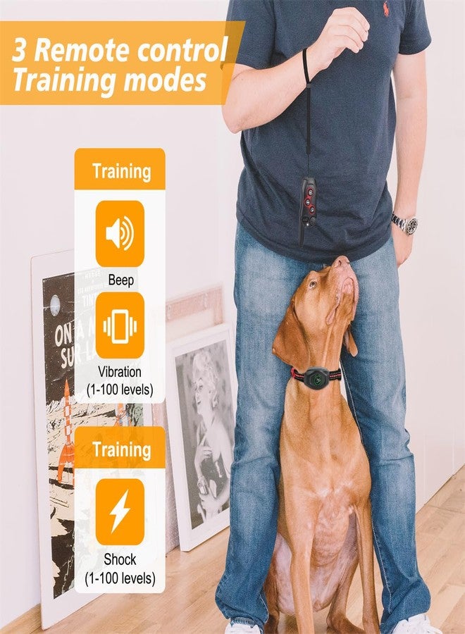 DOBE 2 in 1 Dog Shock Collar - Bark Collar with Remote, w/3 Remote Training Modes, Beep, Vibration 1300Ft Dog Training Collar for for Small Medium Large Dogs (Red) - Image 2