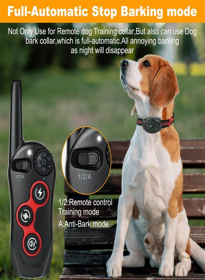 DOBE 2 in 1 Dog Shock Collar - Bark Collar with Remote, w/3 Remote Training Modes, Beep, Vibration 1300Ft Dog Training Collar for for Small Medium Large Dogs (Red) - Image 3