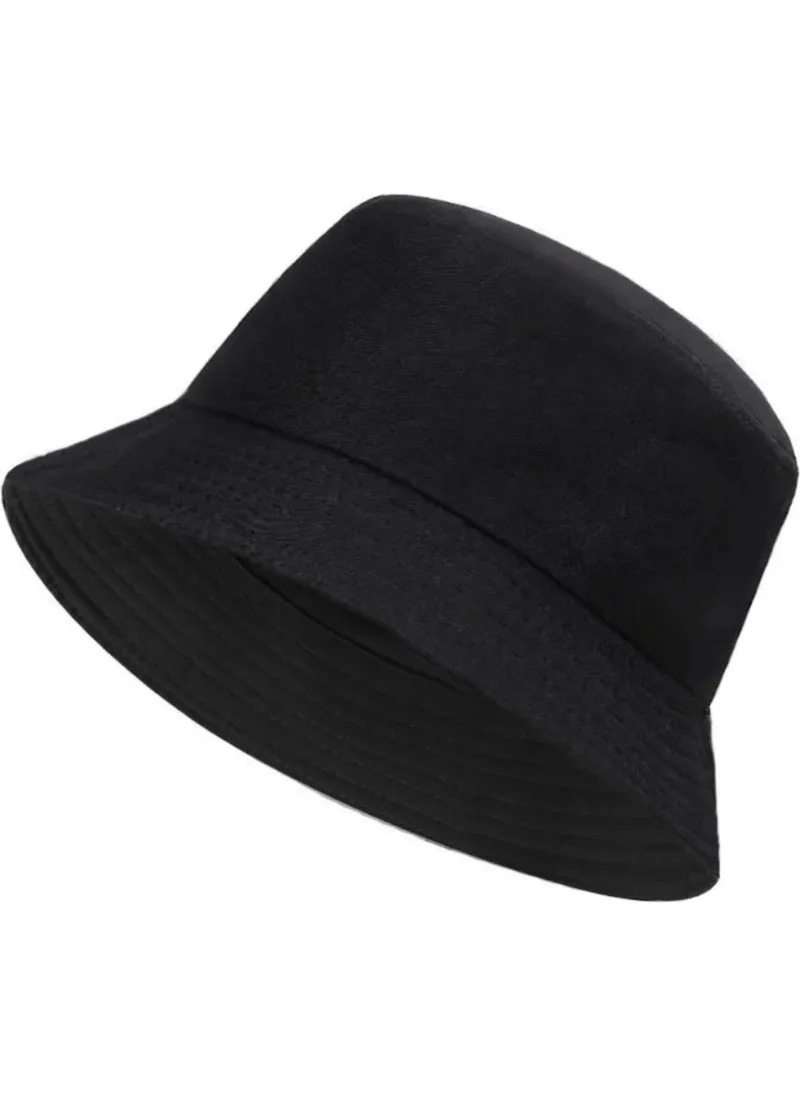 Angelika Unisex Bucket Black Fisherman Hat