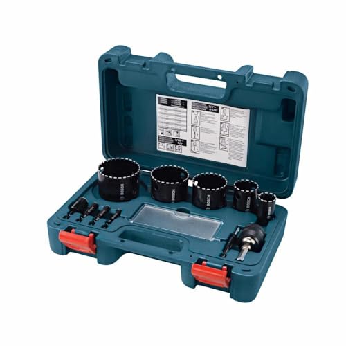 BOSCH HDG11 11-Piece Diamond Hole Saw Assorted Set for Hard Materials for Use Only with Machines Designed for Wet Sawing and on GFCI-Protected Circuit - Image 1