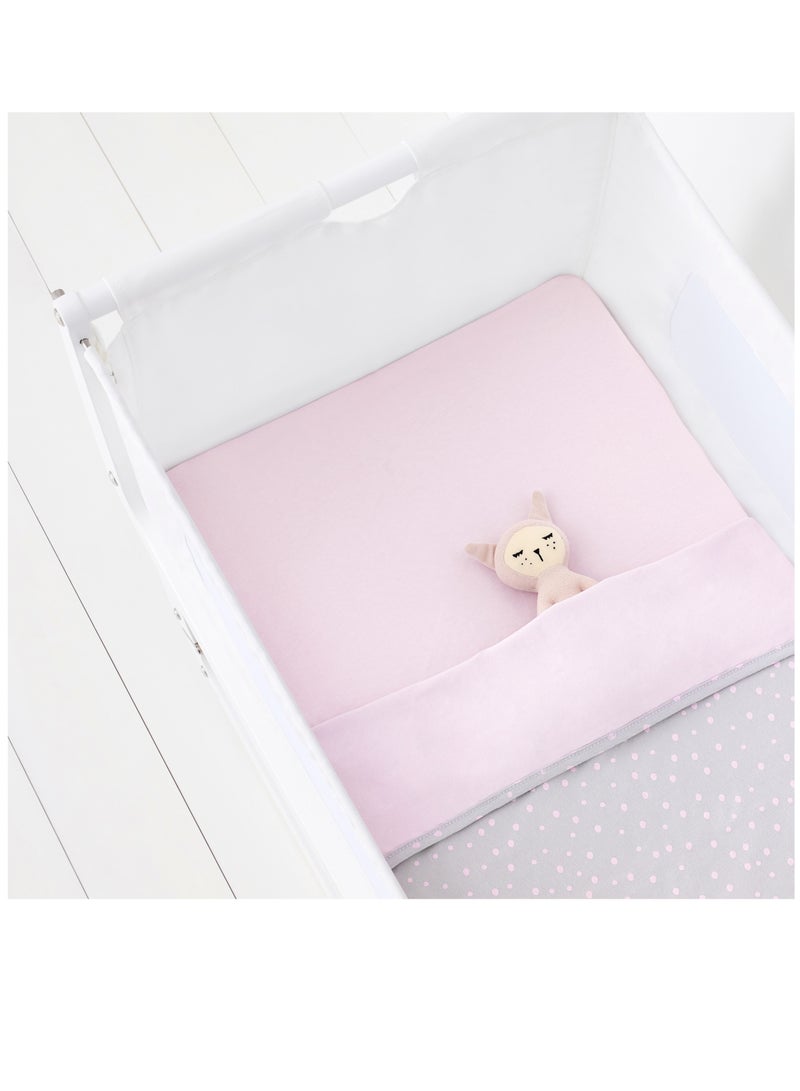 Snuz 3 Piece Crib Bedding Set Soft Jersey Cotton - Rose Spot 90 x 1 x 45 Cm  - Image 3