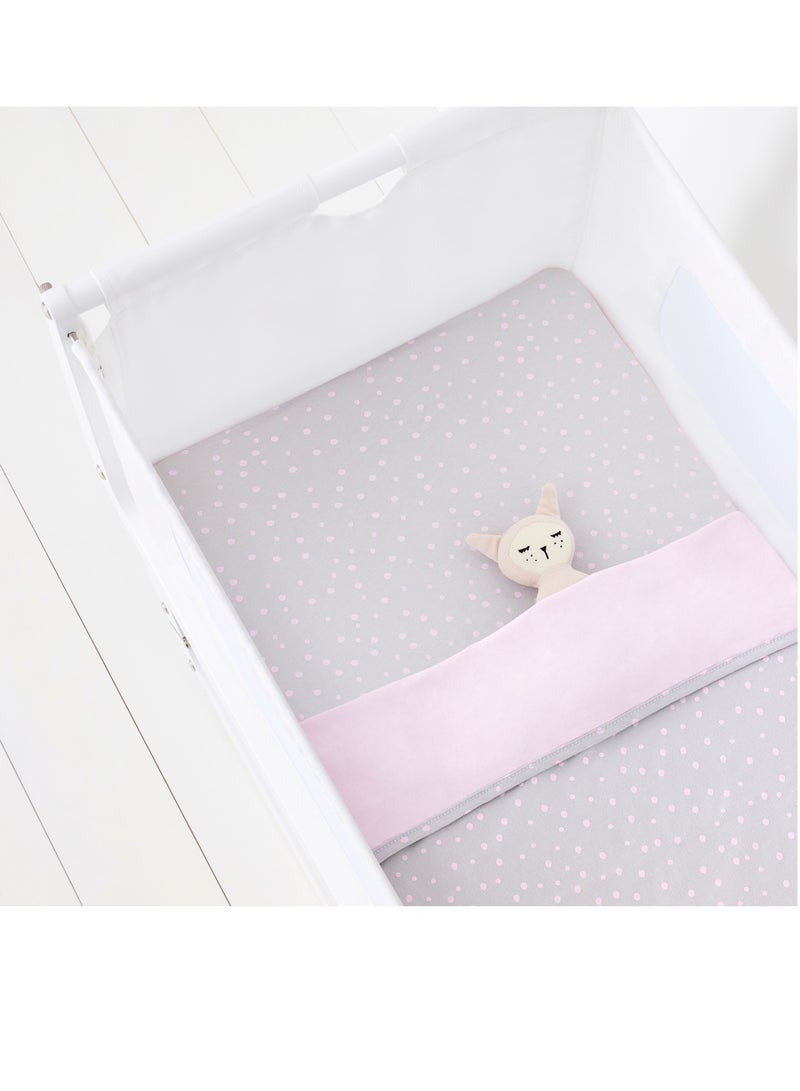 Snuz 3 Piece Crib Bedding Set Soft Jersey Cotton - Rose Spot 90 x 1 x 45 Cm  - Image 2