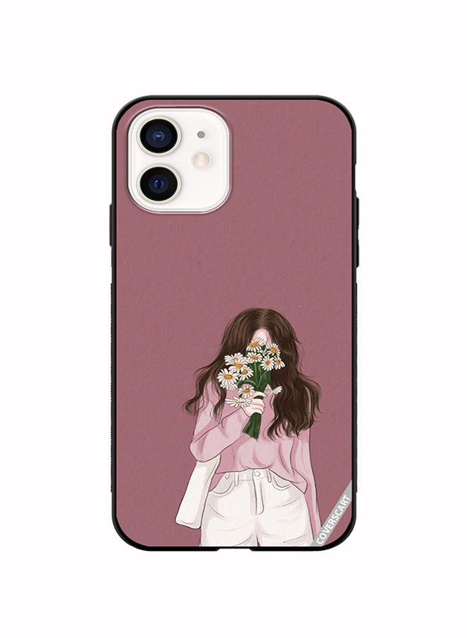 غطاء حماية لجهاز آبل آيفون 12 ميني تصميم جيني وردي