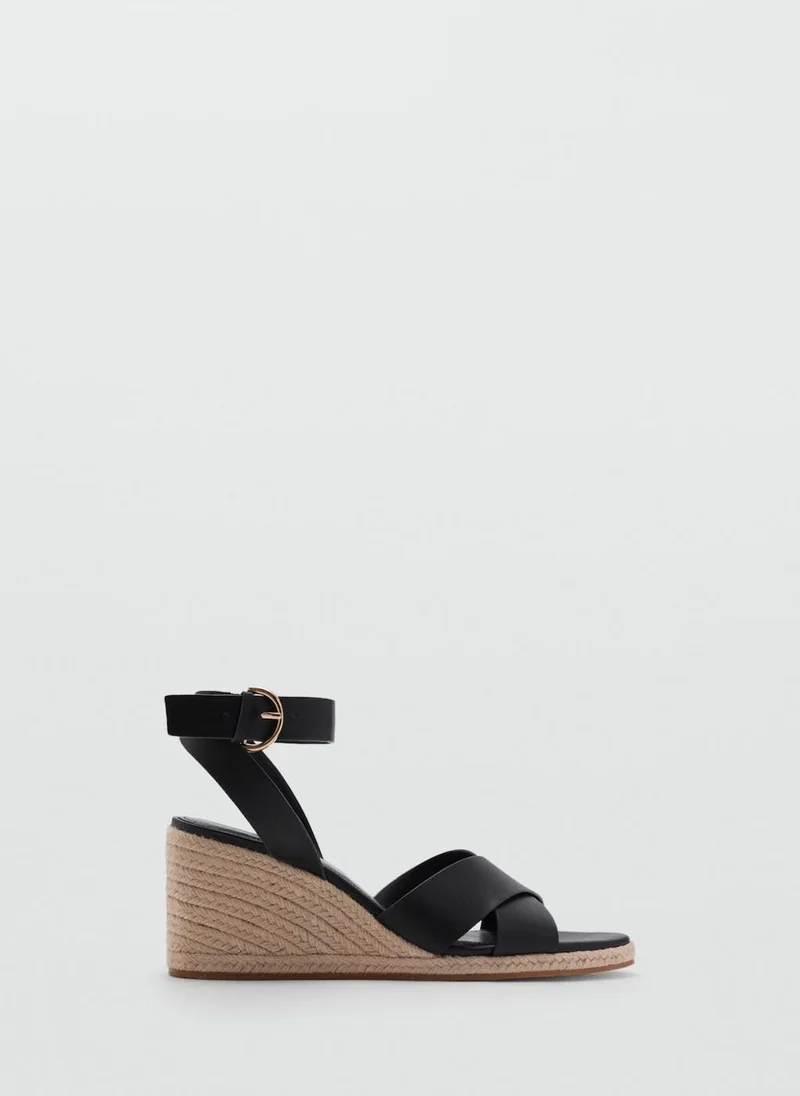 مانجو Wedge Sandals With Crisscross Straps