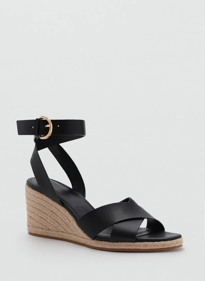 مانجو Wedge Sandals With Crisscross Straps