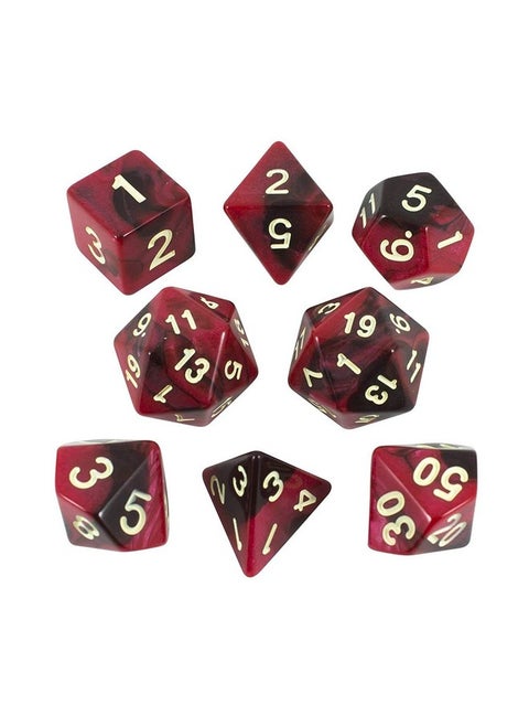 Red And Brown Dice Expanded Dnd Set With Extra D20 'Blood God'