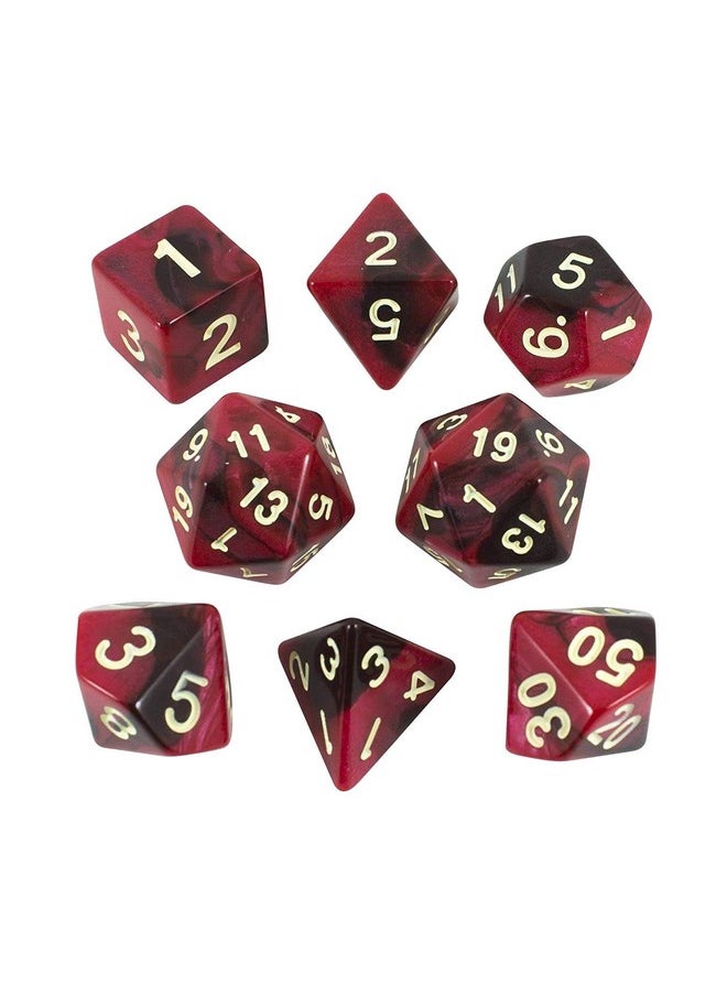 Red And Brown Dice Expanded Dnd Set With Extra D20 'Blood God'