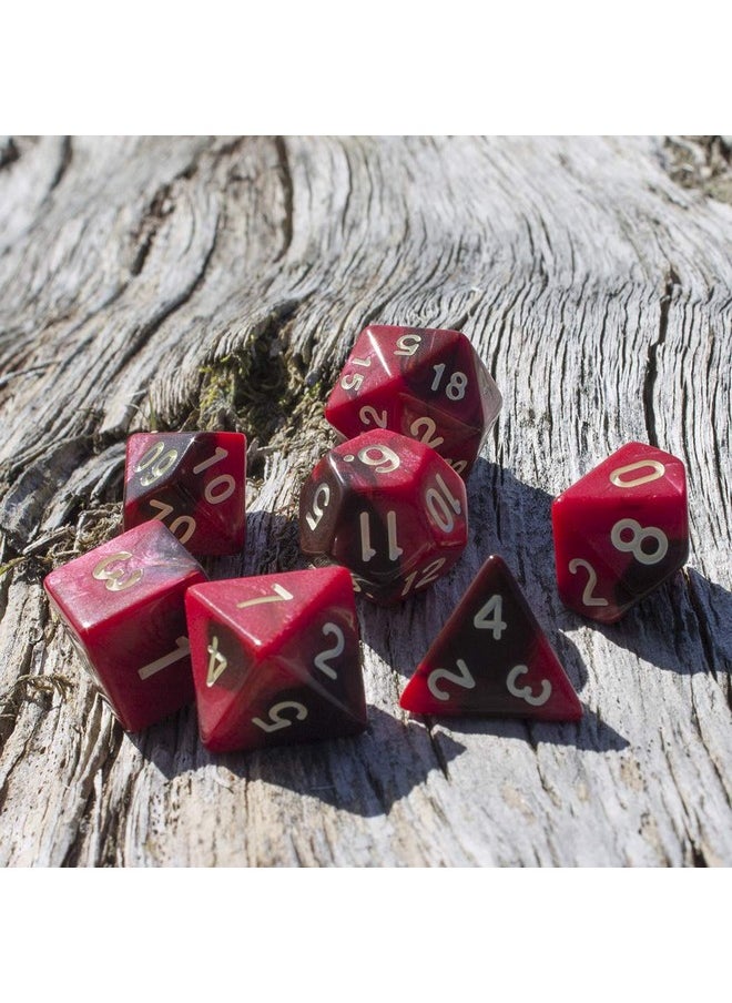 Red And Brown Dice Expanded Dnd Set With Extra D20 'Blood God'