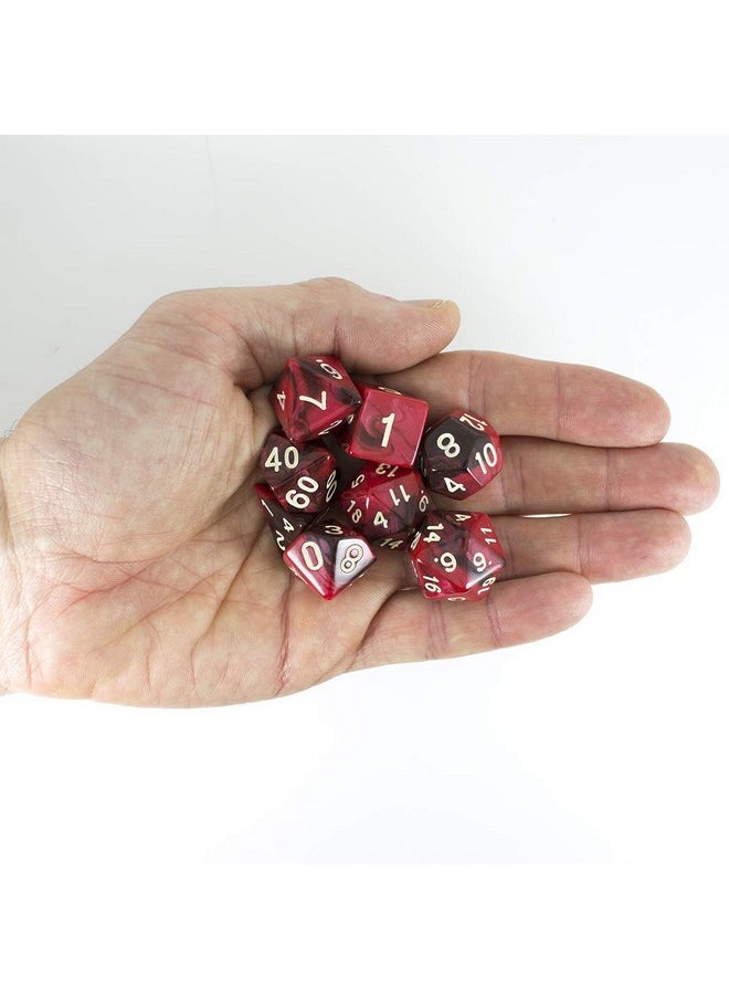 Red And Brown Dice Expanded Dnd Set With Extra D20 'Blood God'