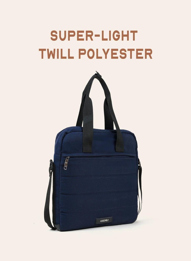 THE ASSEMBLY Assembly Float Messenger Bag & Tech Organiser Combo Water-Resistant Laptop Messenger Bag with Multi-Compartment Fits up to 14" Tech Pouch for Work Travel & Daily Commute Blue - Image 3