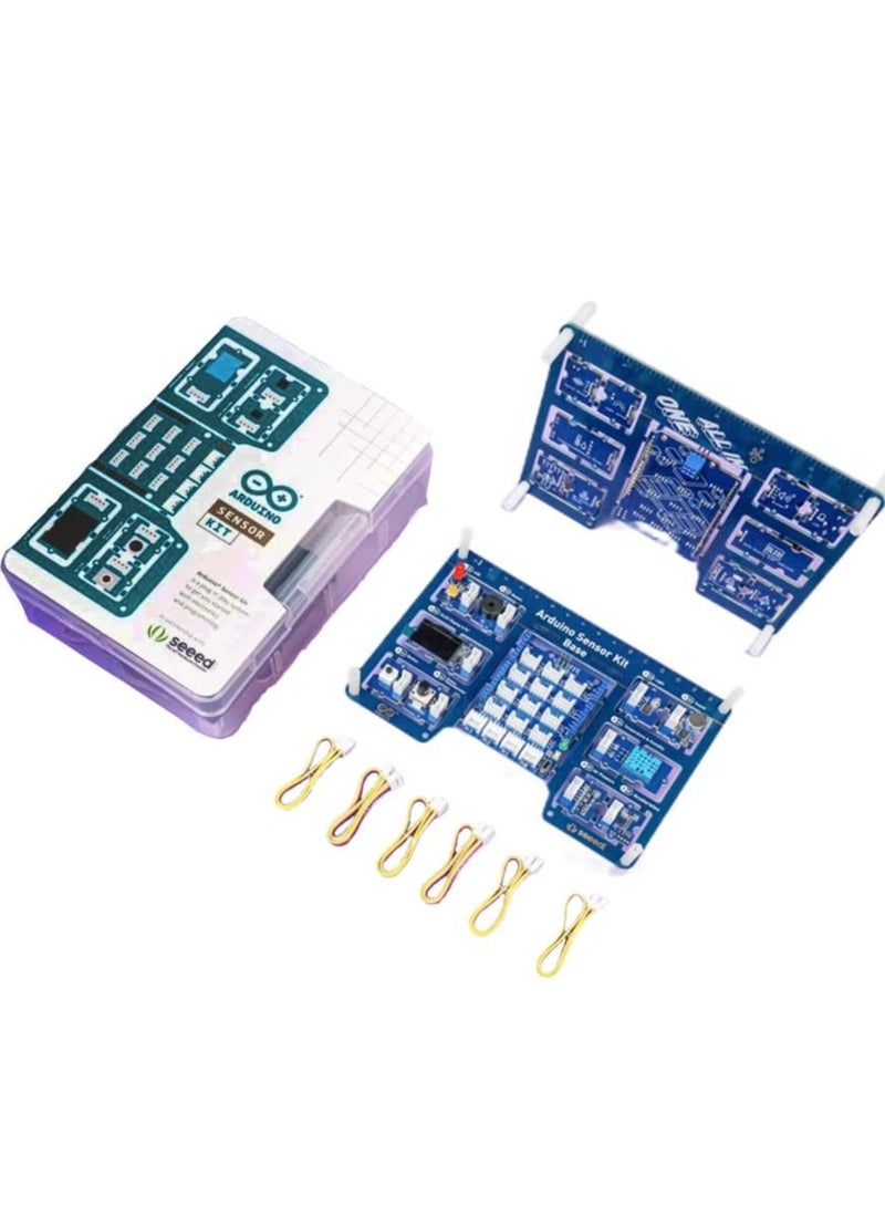 seeed studio Arduino Sensor Kit All-in-one Starter Kit Come with 10 Sensors 10 Lessons, Tutorial for STEAM Education Compatible with Arduino IDE, Arduino UNO Compatible Board with Pre-Wired Module.