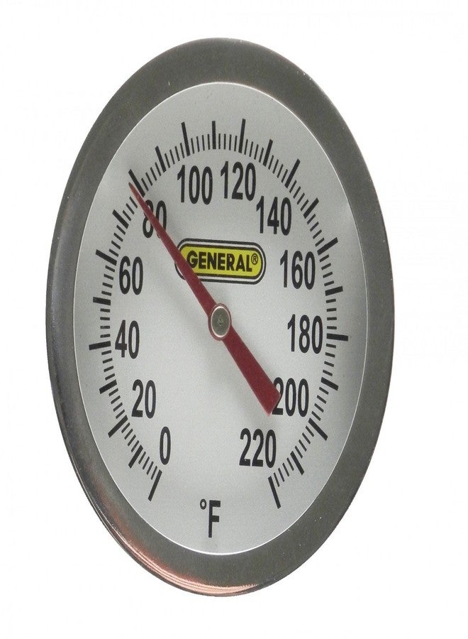 جينيرال تولز مقياس حرارة تناظري ذو ساق من جنرال تولز PT2008G-220 بنطاق قياس من 0 إلى 200 درجة فهرنهايت، 8 بوصات