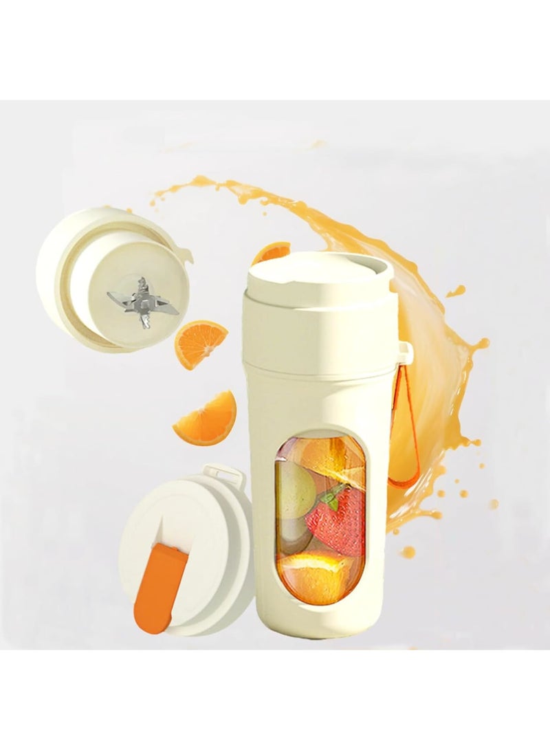 SYOSI Portable Blender, USB Rechargeable Mini Smoothie Maker for Shakes Juices and Protein Drinks, Compact Personal Blender with Safety Lock and 6-Blade Design for Travel Gym Office and Home Use - Image 1