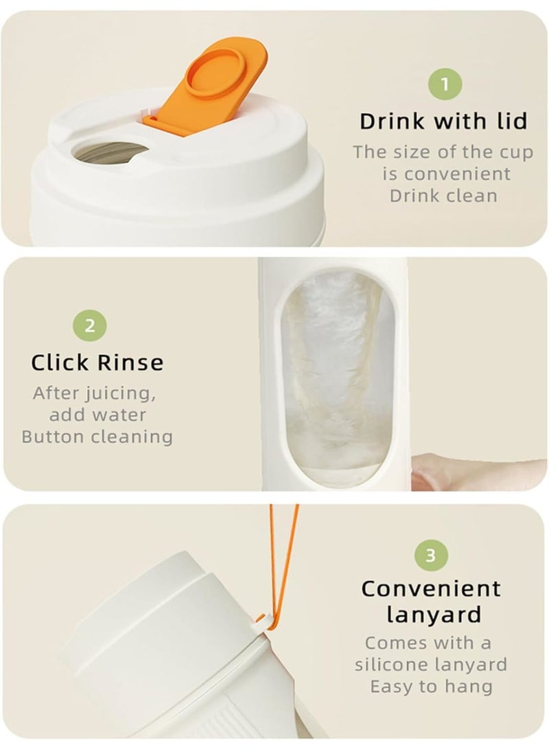 SYOSI Portable Blender, USB Rechargeable Mini Smoothie Maker for Shakes Juices and Protein Drinks, Compact Personal Blender with Safety Lock and 6-Blade Design for Travel Gym Office and Home Use - Image 2