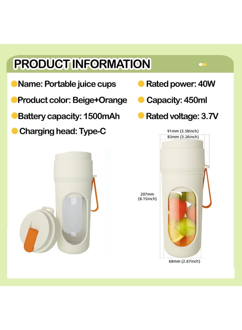 SYOSI Portable Blender, USB Rechargeable Mini Smoothie Maker for Shakes Juices and Protein Drinks, Compact Personal Blender with Safety Lock and 6-Blade Design for Travel Gym Office and Home Use - Image 4