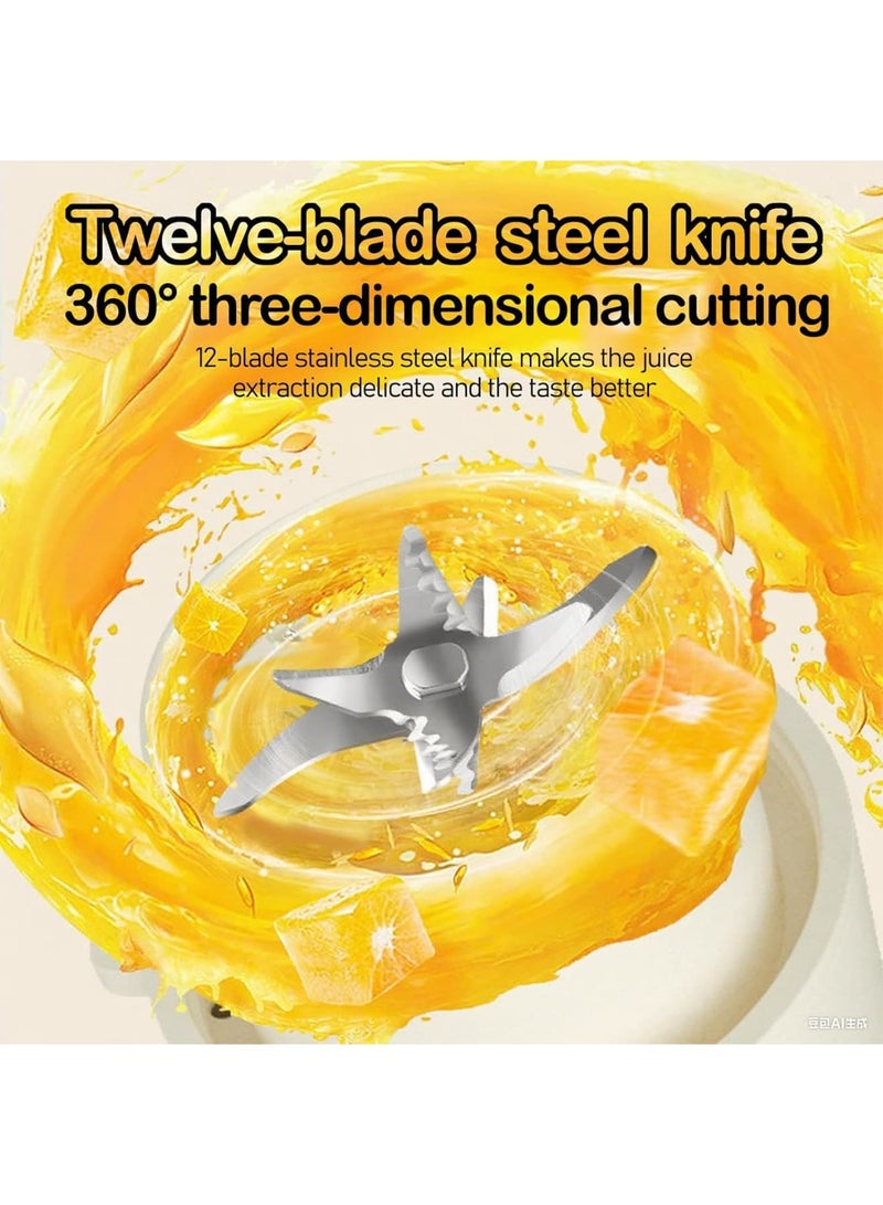 SYOSI Portable Blender, USB Rechargeable Mini Smoothie Maker for Shakes Juices and Protein Drinks, Compact Personal Blender with Safety Lock and 6-Blade Design for Travel Gym Office and Home Use - Image 3