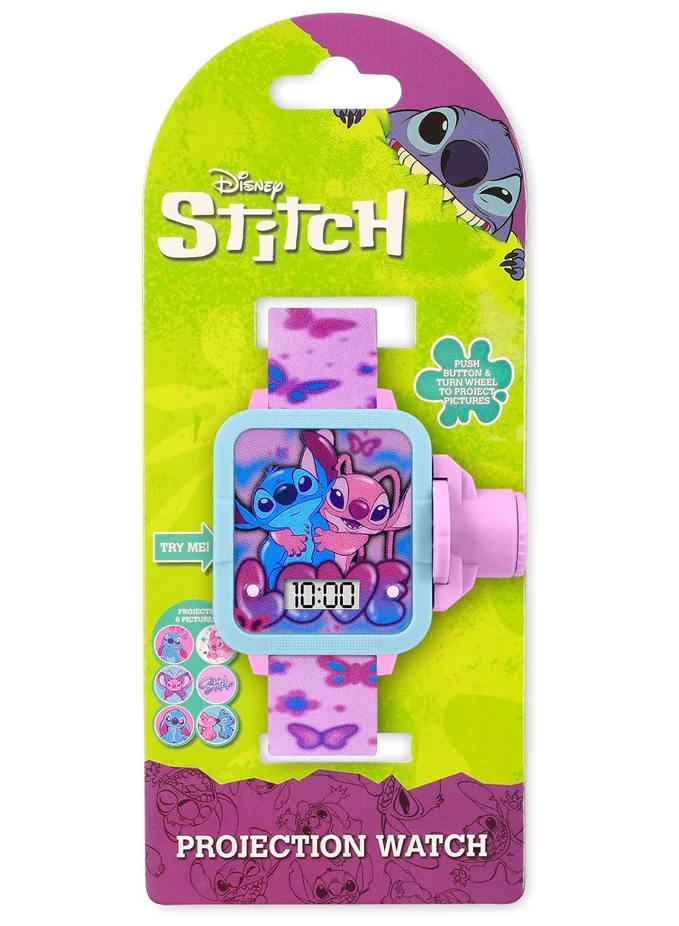 Disney Disney Lilo & Stitch Pink Strap Projection Girls Watch - LAS4099