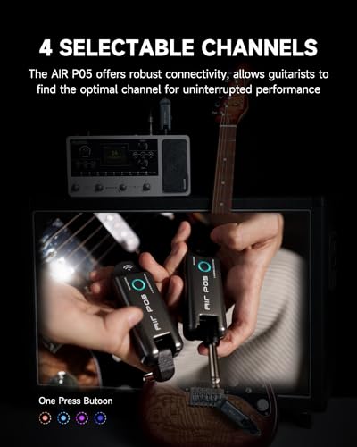 MOOER Air P05 Wireless System Instruments Tansmitter and Reciever for Electric Guitar, Bass, Acoustic Guitar, Audio Mixer, Amplifier, Pedalboard with 1/4" Instruments Plug - Image 3
