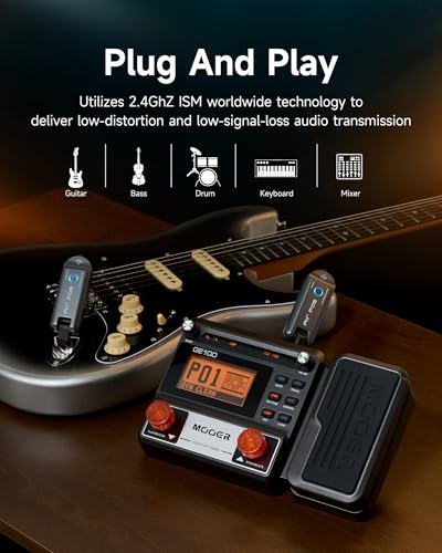 MOOER Air P05 Wireless System Instruments Tansmitter and Reciever for Electric Guitar, Bass, Acoustic Guitar, Audio Mixer, Amplifier, Pedalboard with 1/4" Instruments Plug - Image 5