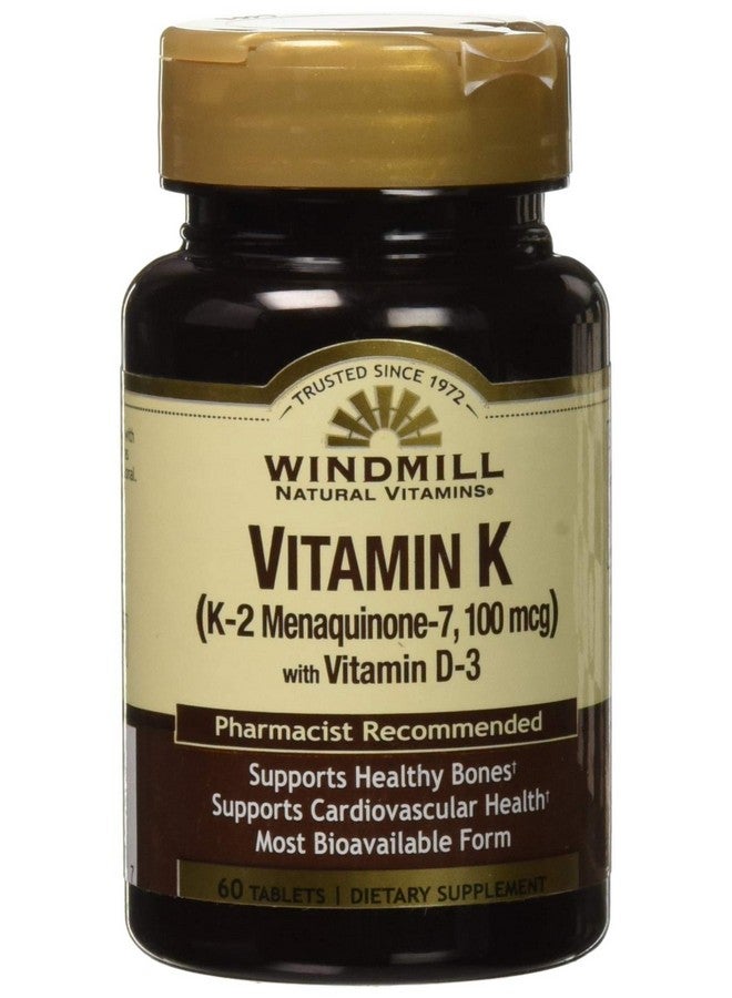 WINDMILL Vitamin K2 (MK7) with Vitamin D3 60 Tablets - Image 1