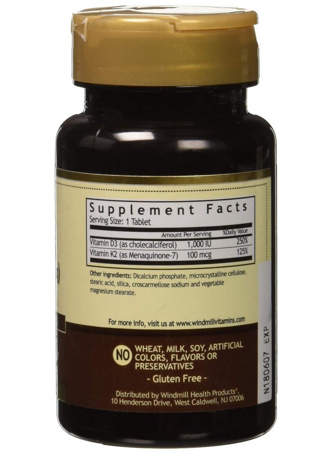 WINDMILL Vitamin K2 (MK7) with Vitamin D3 60 Tablets - Image 2