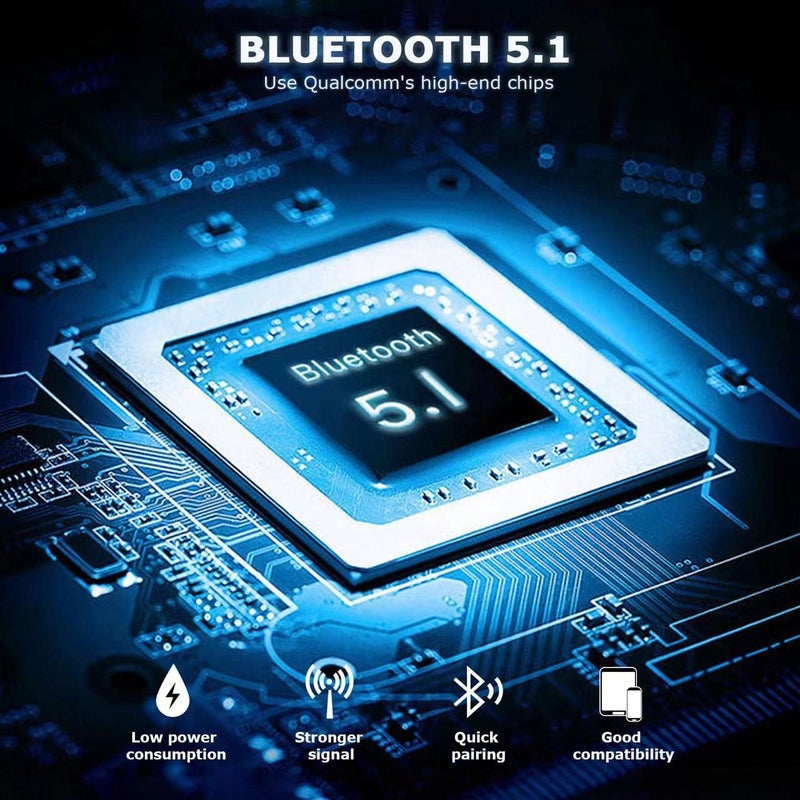MQQC Bluetooth Headset V5.0, Wireless Bluetooth Earpiece 24Hrs HD Calling,CVC8.0 Dual Mic Noise Cancelling, Hands-Free Bluetooth Earphone for Driving/Business/Office (Blue) - Image 2