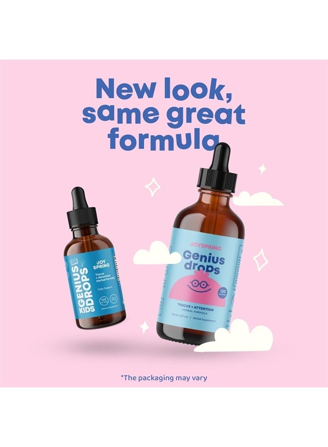 JoySpring Genius Drops Brain Supplement for Kids - Kids Attention Supplements Support Healthy Brain Function - Organic Kids Attention Drops - Ginkgo Biloba for Kids Attention Supplement for Kids - Image 2