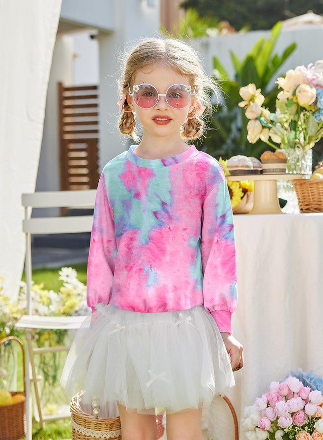 Arshiner Girls 2 Piece Outfits Fall Clothing Sets Long Sleeve Crewneck Tie Dye Swearshirts and Elastic Waist Leggings Tracksuits - Image 5