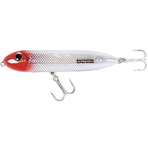 Heddon Super Spook Topwater Fishing Lure for Saltwater and Freshwater, Red Head, Super Spook Jr (1/2 oz) - Image 2