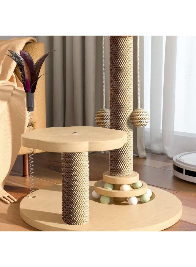 سيسلي لوح خدش للقطط مش بيقشر، عمود خدش للقطط، إطار تسلق للقطط، أداة للترفيه عن النفس وكسر الملل، لعبة قطط رأسية متكاملة. - Image 4