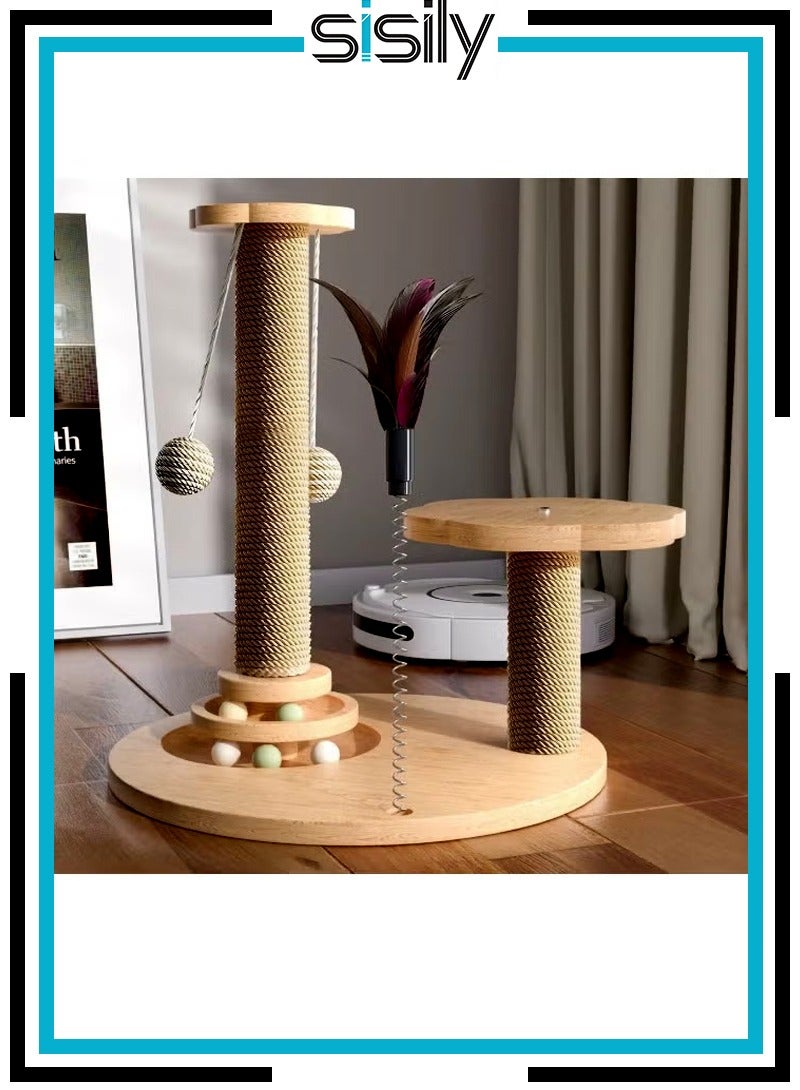 سيسلي لوح خدش للقطط مش بيقشر، عمود خدش للقطط، إطار تسلق للقطط، أداة للترفيه عن النفس وكسر الملل، لعبة قطط رأسية متكاملة. - Image 1