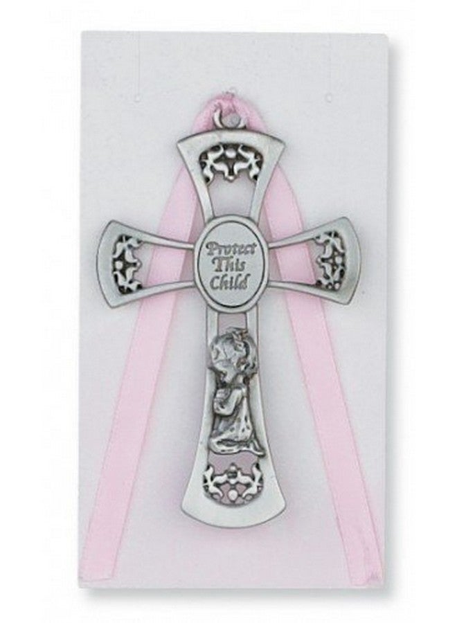 Infant Crib Cross Protect This Child Cross Pink Cross Baby Girl Cross Great Shower Gift by KeegansCatholicTreasures