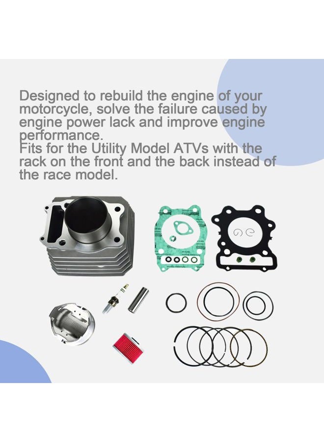 CULMKARI Cylinder Piston Kit Top End Repair Kit Compatible with Honda TRX300 TRX 300 Fourtrax FW 4x4 2x4 four-wheel 1988-2000 Rebuild Kit - Image 3