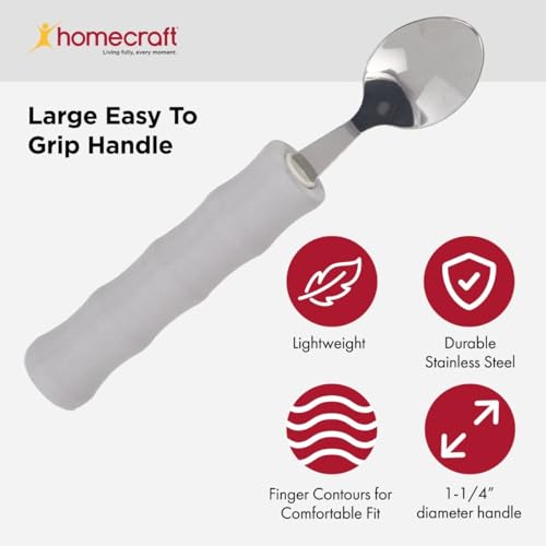 Sammons Preston Homecraft Lightweight Foam-Handled Grip Junior Soup Spoon, Adaptive Utensil for Children, Adults, Elderly, and Handicapped, Ergonomic Easy-to-Grip Handle, Ideal for Arthritis or Weak Grip - Image 4