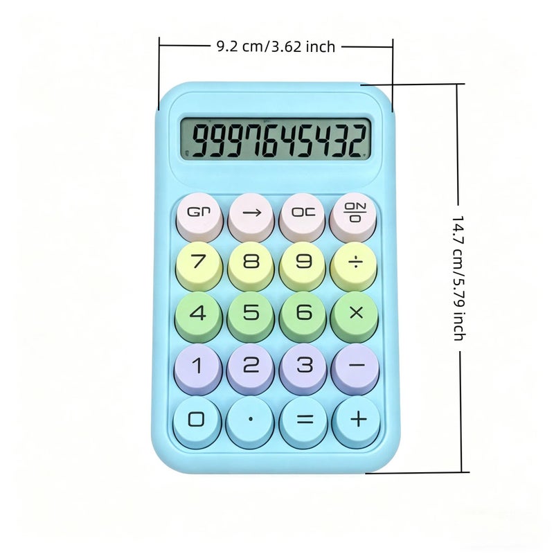 Pink Calculator With 12 Digit Large Screen Clear Display Silent Operation For Students Study Office Financial Use Random Panda Stickers - Image 5