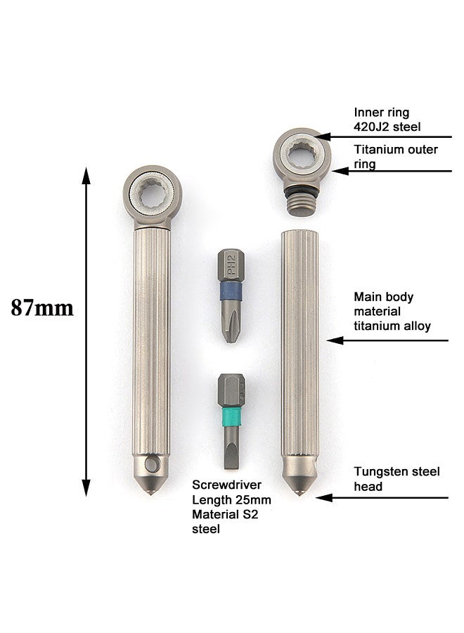 Manual Magnetic Modular Screwdriver with Replaceable Flathead and Crosshead Screwdriver Bits Carrying Tungsten Steel End Window Breaking Function Multifunctional Tool Set  - Image 5