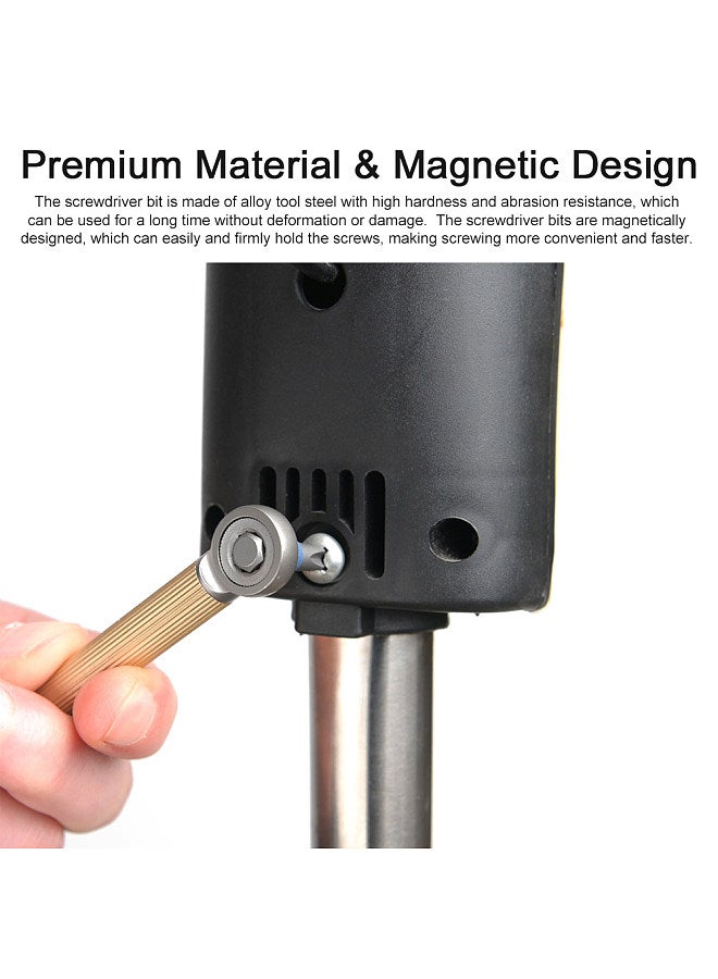 Manual Magnetic Modular Screwdriver with Replaceable Flathead and Crosshead Screwdriver Bits Carrying Tungsten Steel End Window Breaking Function Multifunctional Tool Set  - Image 3