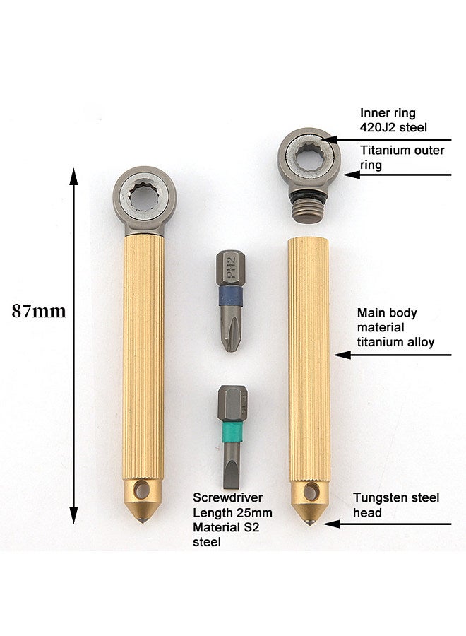 Manual Magnetic Modular Screwdriver with Replaceable Flathead and Crosshead Screwdriver Bits Carrying Tungsten Steel End Window Breaking Function Multifunctional Tool Set  - Image 4