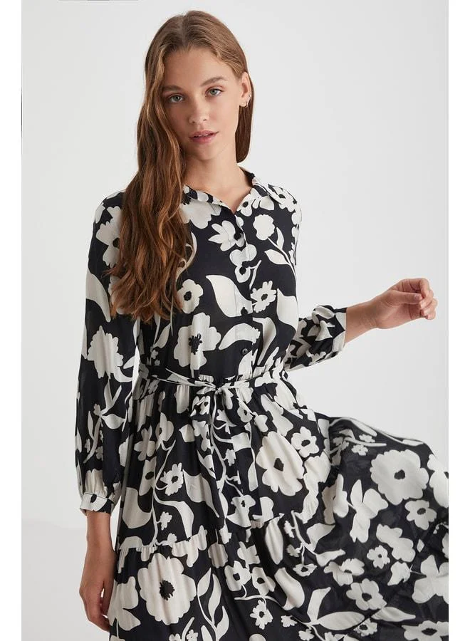Penye Mood  Patterned long dress for Women | Best Price UAE